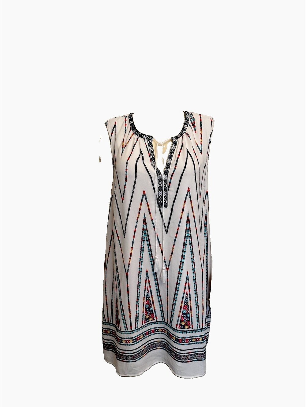 New MY DANIELLE Texture Stripe Sheath Dress Sz XL Boho Tribal Casual Beach Boho